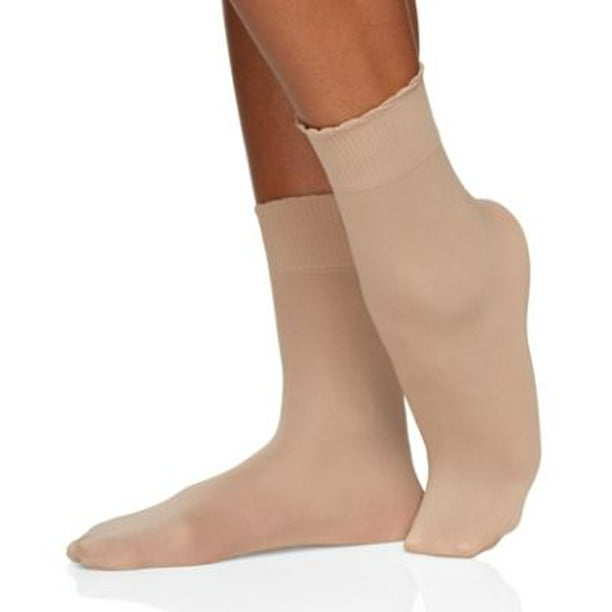 Berkshire Plus Size Microfiber Opaque Anklet With Scallop Top Berkshire Plus Size Microfiber Opaque Anklet With Scallop Top